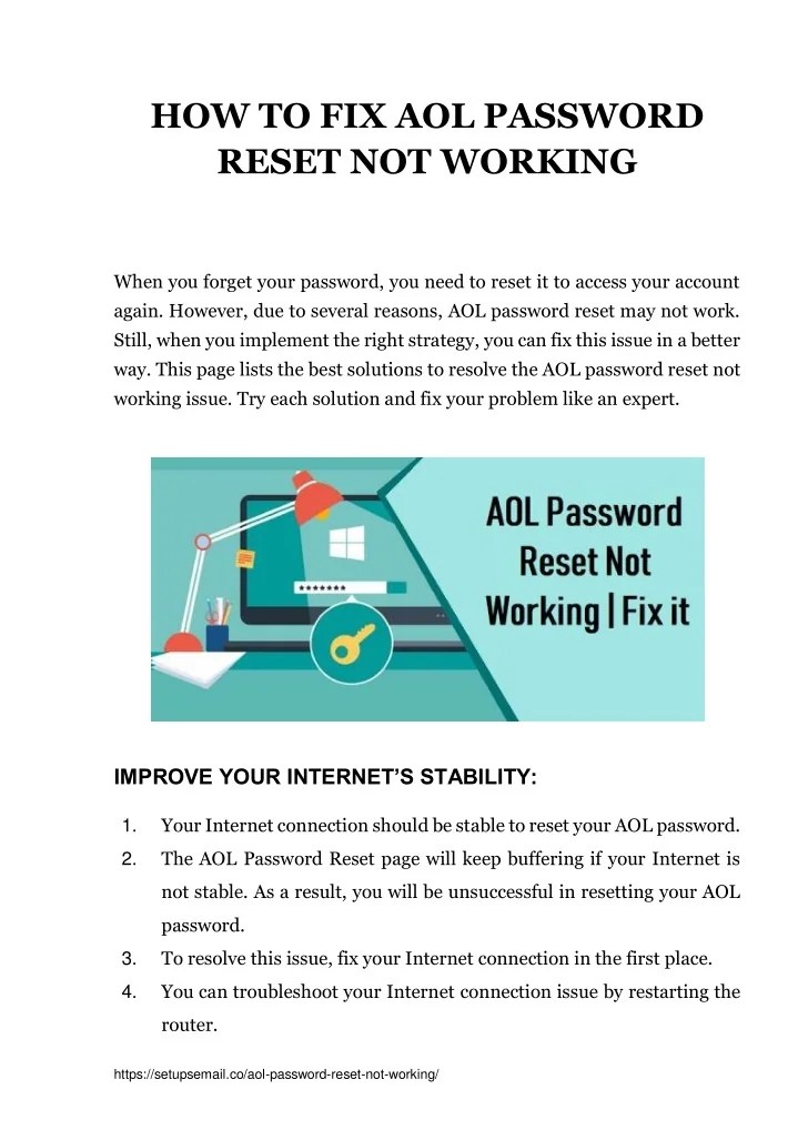 PPT Fix AOL Password Reset Not Working Complete Guide PowerPoint