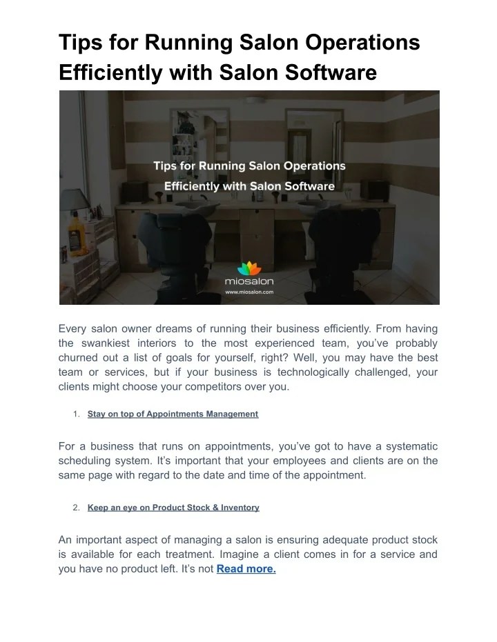 PPT Tips for Running Salon Operations Efficiently with Salon Software