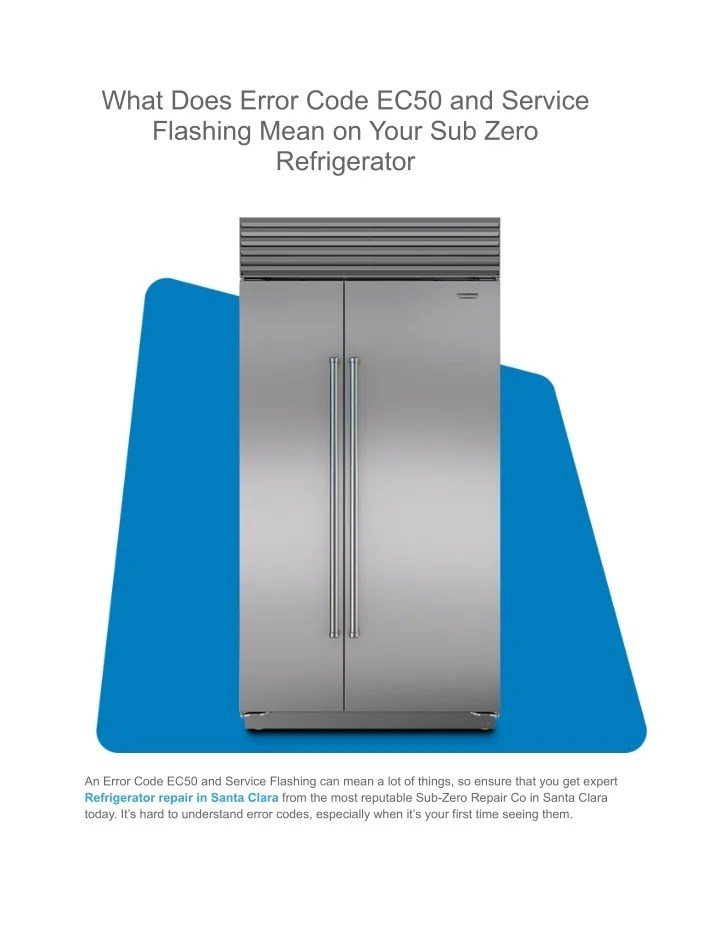 PPT What Does Error Code EC50 and Service Flashing Mean on Your Sub