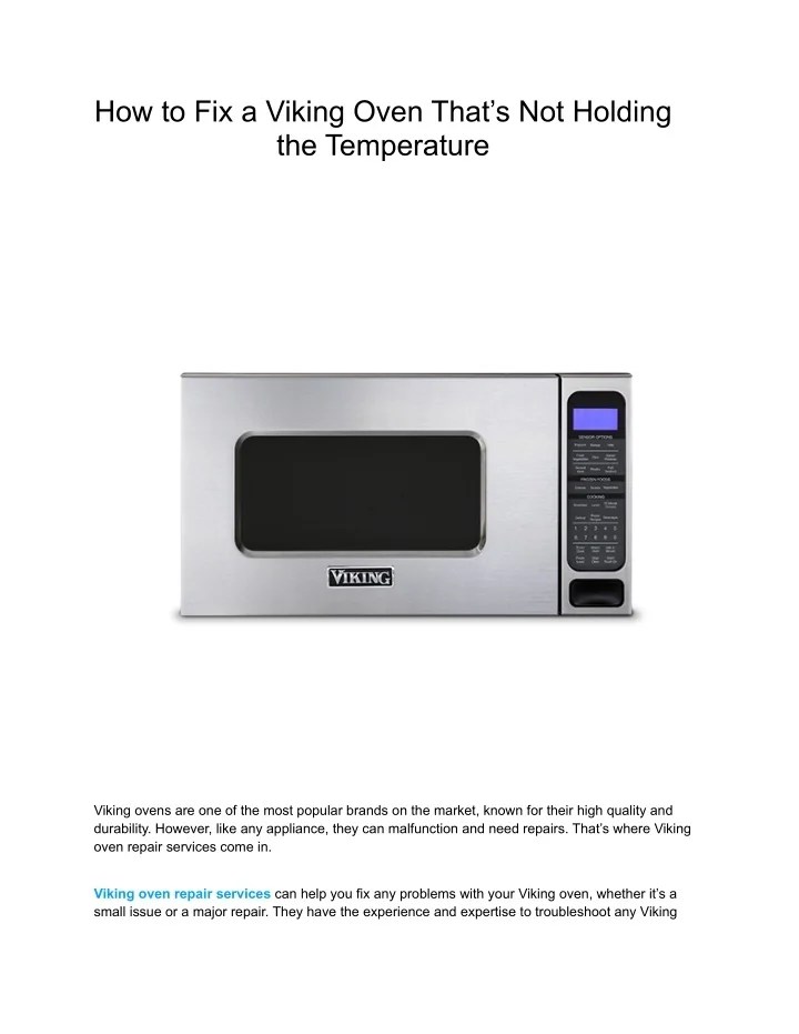 PPT How to Fix a Viking Oven That’s Not Holding the Temperature