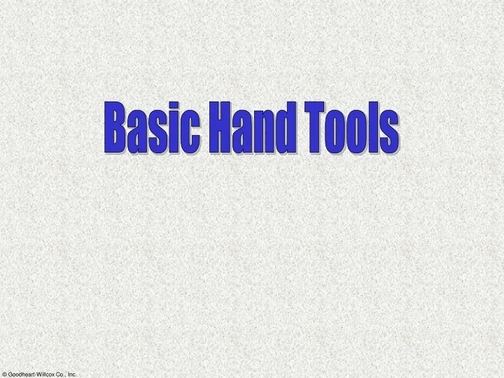 PPT Basic Hand Tools PowerPoint Presentation, free download ID9307624