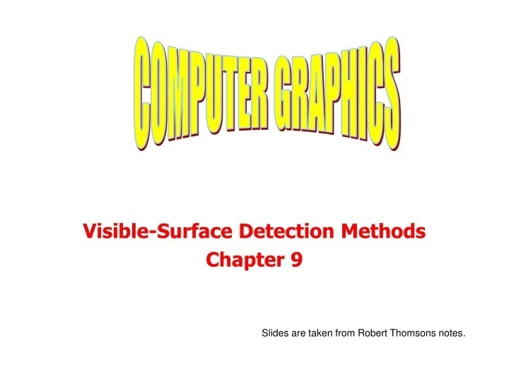 PPT VisibleSurface Detection Methods Chapter 9 PowerPoint