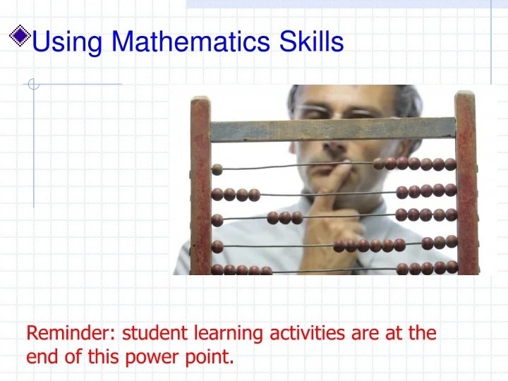 PPT Using Mathematics Skills PowerPoint Presentation, free download