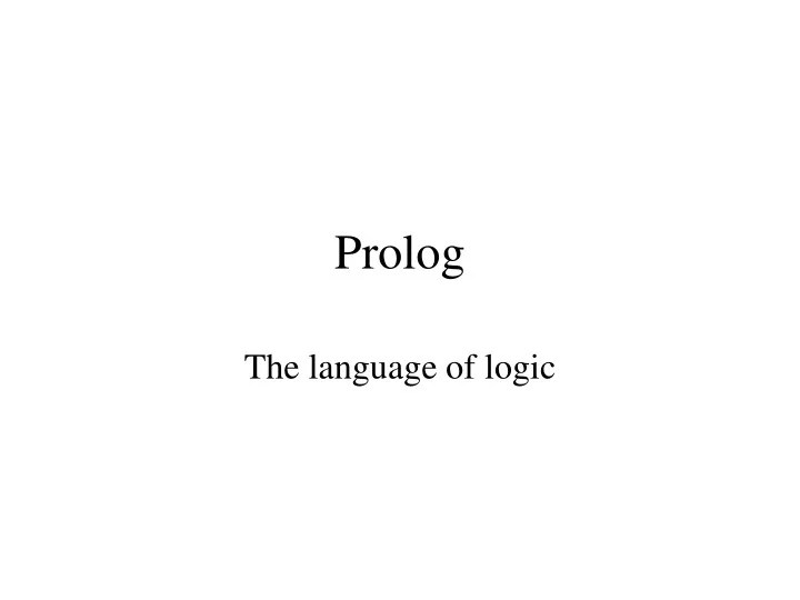 PPT Prolog PowerPoint Presentation, free download ID9415524