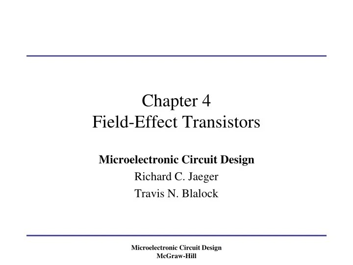 PPT Chapter 4 FieldEffect Transistors PowerPoint Presentation, free
