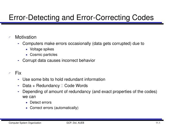 PPT ErrorDetecting and ErrorCorrecting Codes PowerPoint