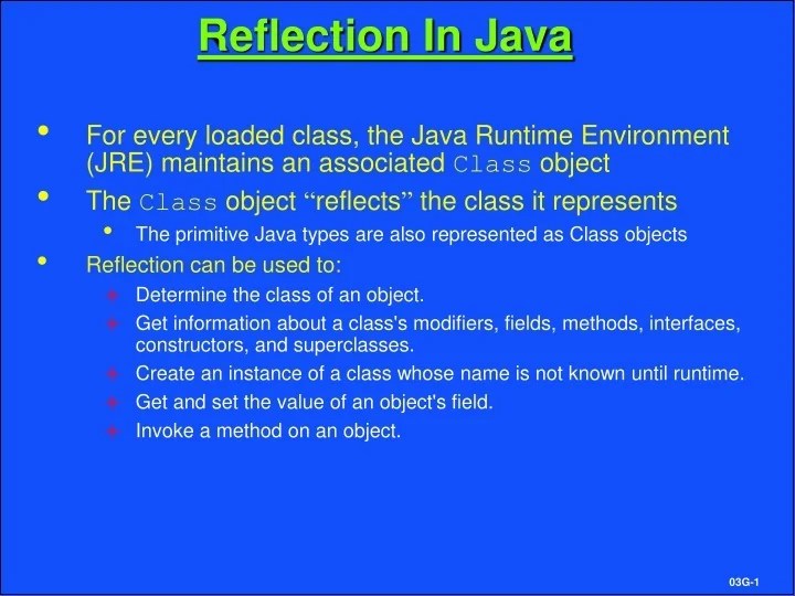 PPT Reflection In Java PowerPoint Presentation, free download ID