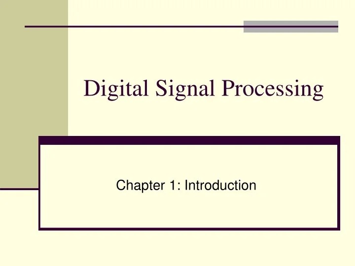 PPT Digital Signal Processing PowerPoint Presentation, free download