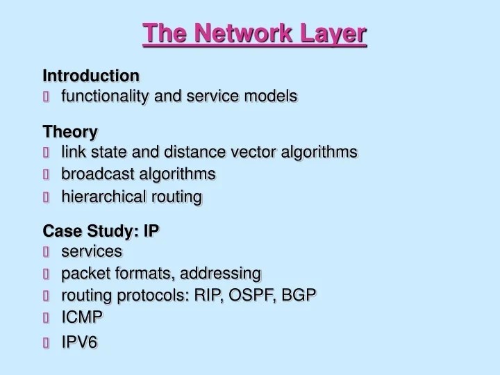 PPT The Network Layer PowerPoint Presentation, free download ID9539528