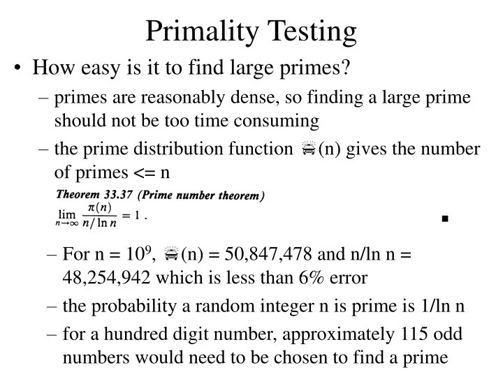 PPT Primality Testing PowerPoint Presentation, free download ID9554950
