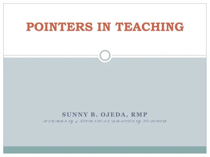 PPT POINTERS IN TEACHING PowerPoint Presentation, free download ID9612393