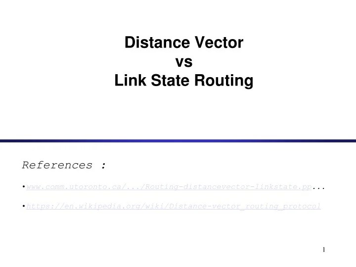 PPT Distance Vector vs Link State Routing PowerPoint Presentation
