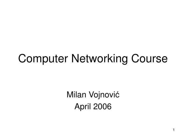 PPT Computer Networking Course PowerPoint Presentation, free download