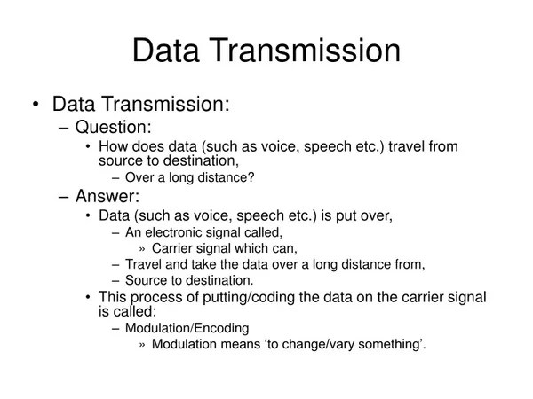 PPT - Basics of Data Transmission PowerPoint Presentation, free