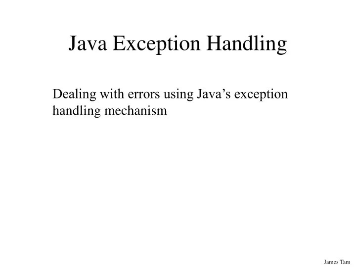 PPT Java Exception Handling PowerPoint Presentation, free download