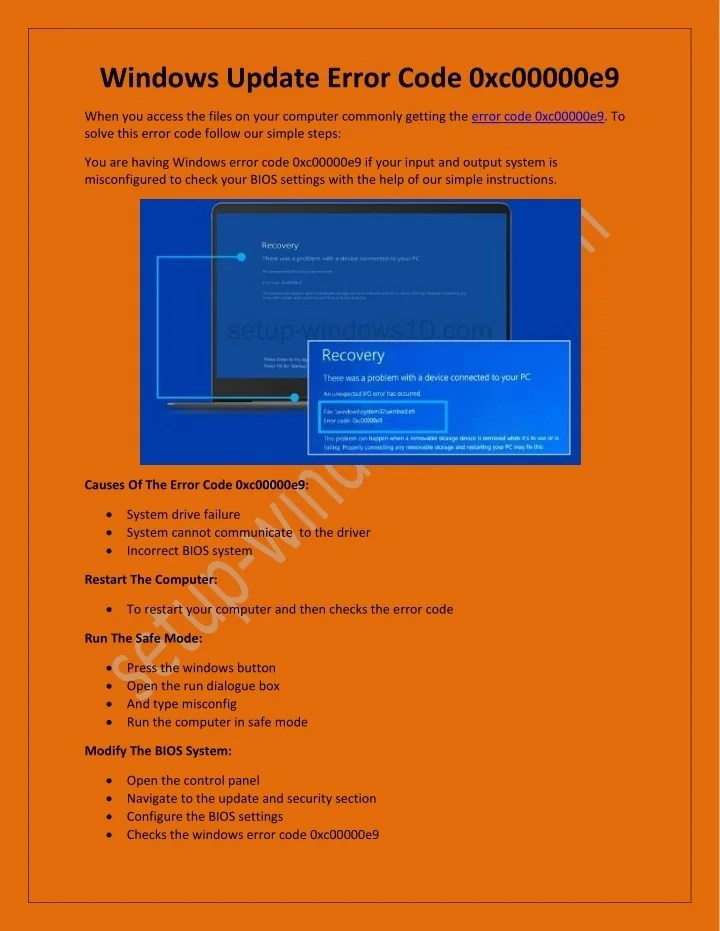 PPT Windows Update Error Code 0xc00000e9 PowerPoint Presentation