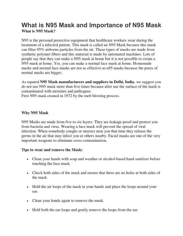 PPT What is N95 Mask and Importance of N95 Mask PowerPoint