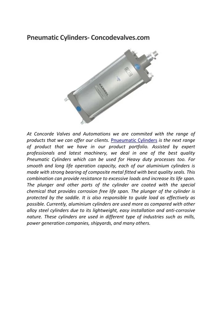 PPT Pneumatic Cylinders PowerPoint Presentation, free download ID