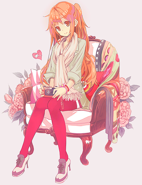 anime girl cute fashion camera