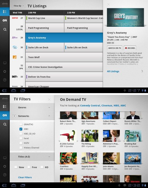 Comcast's XFINITY TV App Now Supports Tablets Android Authority