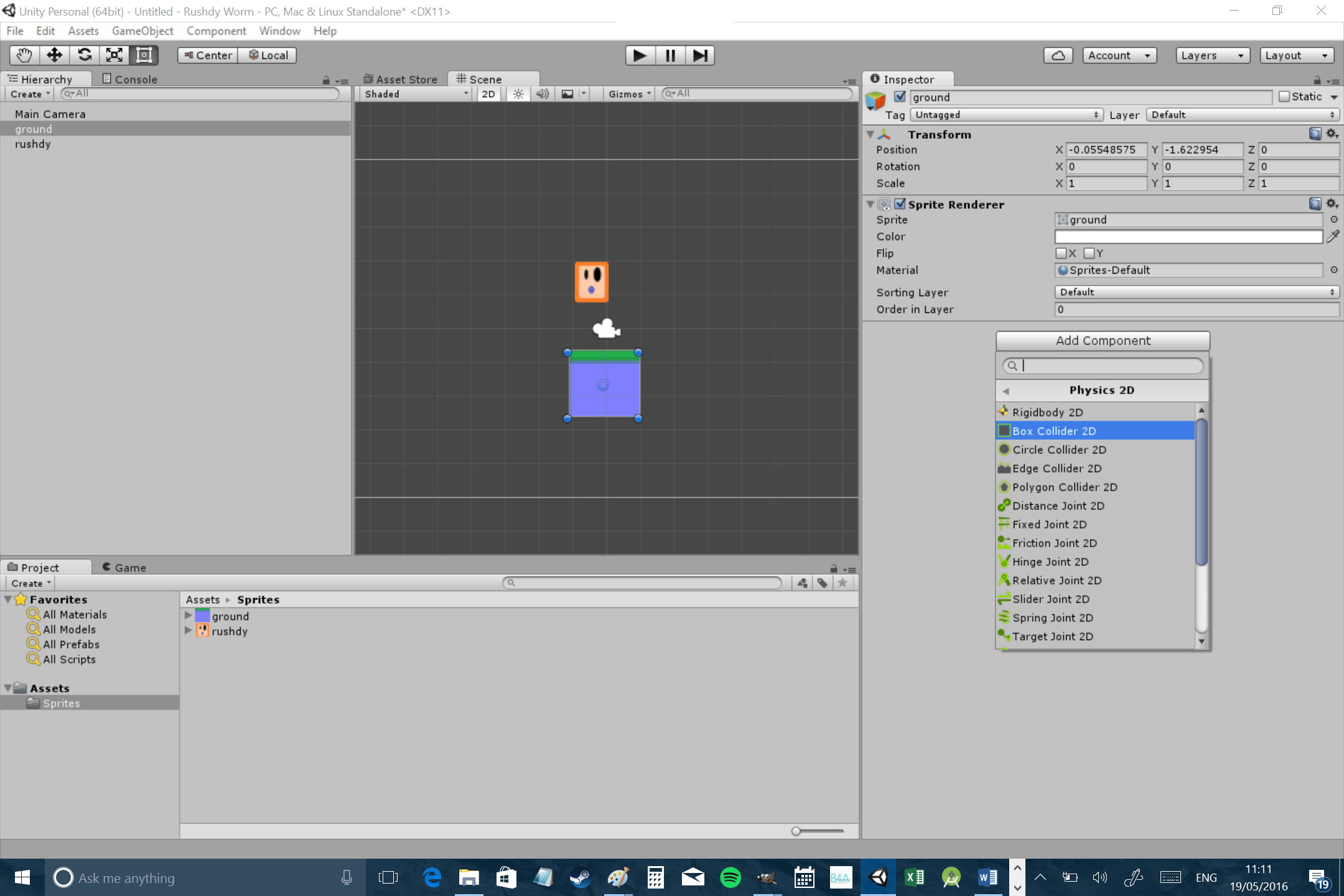 How to create a 2D platformer for Android in Unity Part one