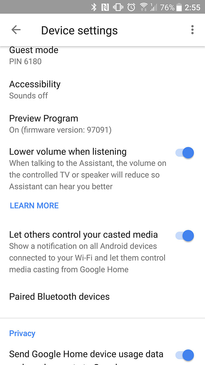 Google Home now lowers the volume of casting audio when using Google