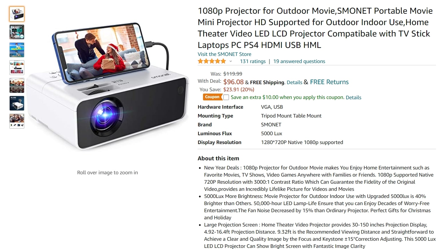 Deal Pick up this 1080p mini projector for just 86 (28 off