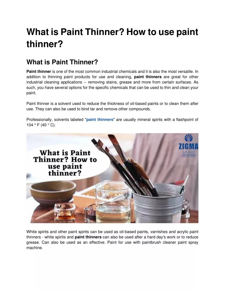 PPT What is Paint Thinner_ How to use paint thinner. PowerPoint Presentation ID11312099