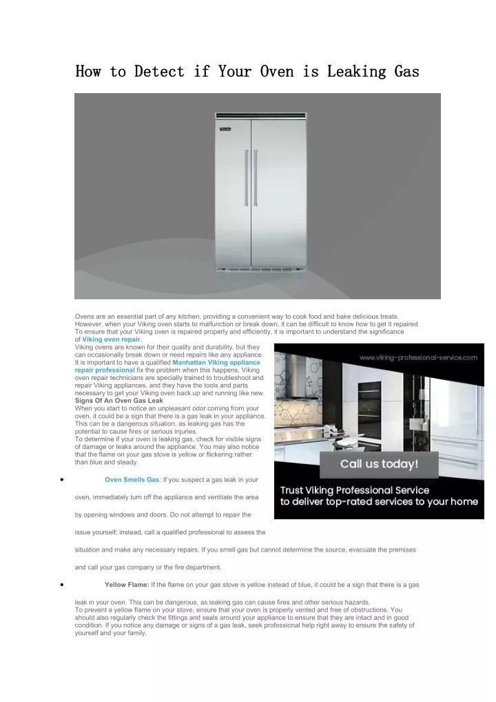 PPT How to Detect if Your Oven is Leaking Gas PowerPoint Presentation