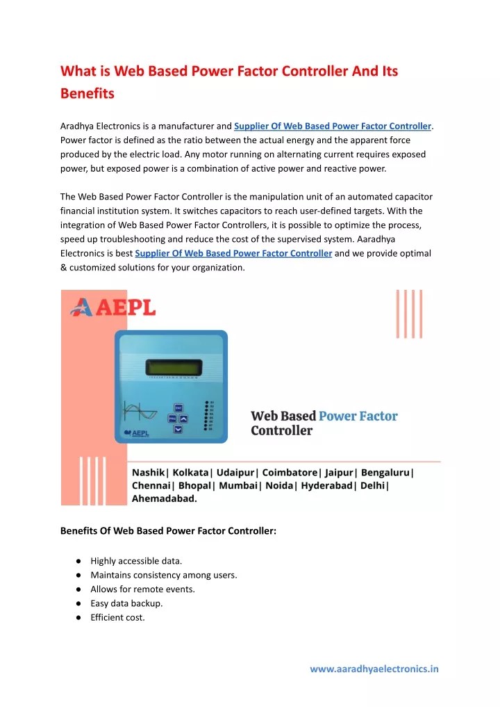 PPT What is  Based Power Factor Controller And Its Benefits