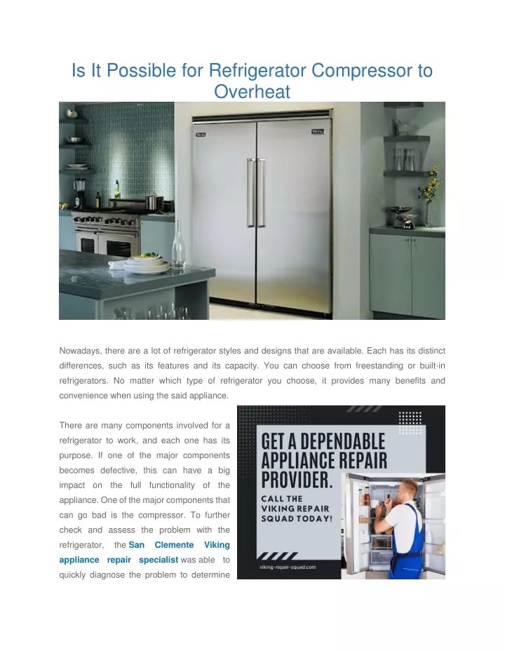 PPT Is It Possible for Refrigerator Compressor to Overheat PowerPoint