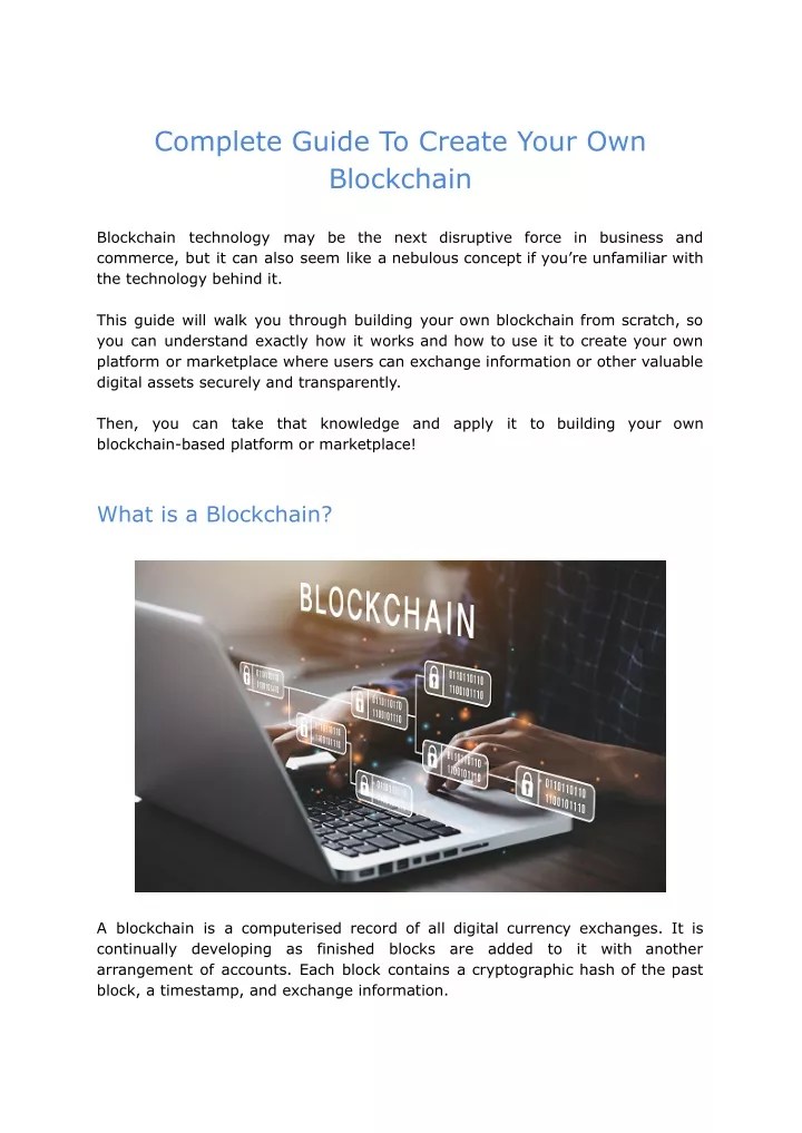 PPT Complete Guide To Create Your Own Blockchain PowerPoint