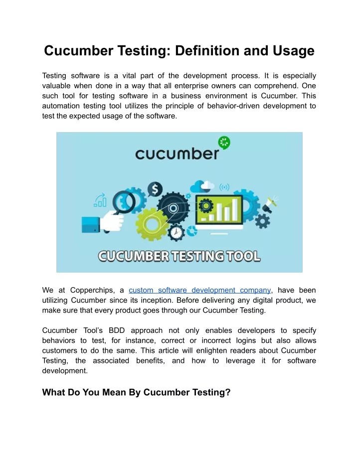 PPT Cucumber Testing_ Definition and UsageCopperchips PowerPoint