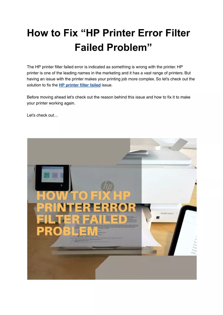 PPT How to Fix “HP Printer Error Filter Failed Problem” PowerPoint