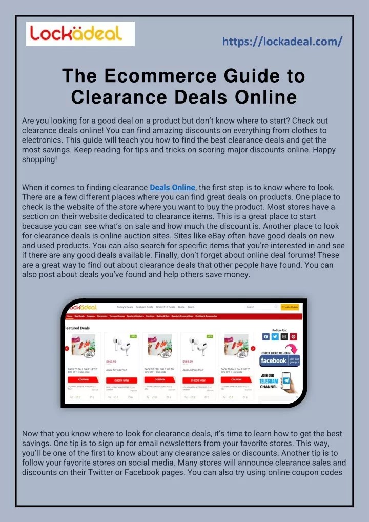 PPT The Guide to Clearance Deals Online PowerPoint