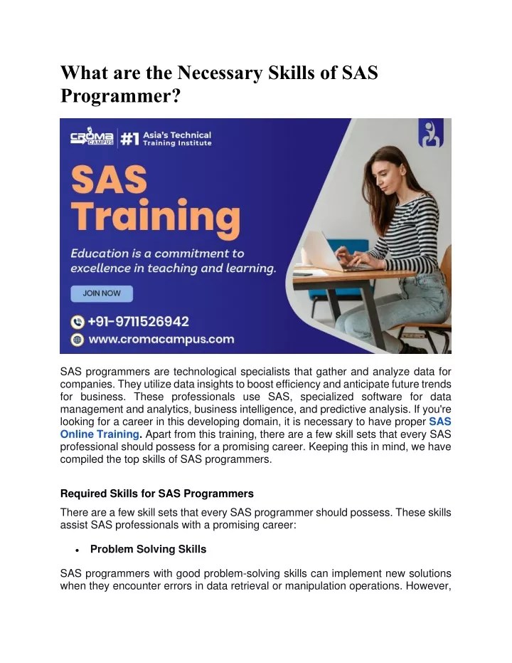 PPT What are the Necessary Skills of SAS Programmer PowerPoint