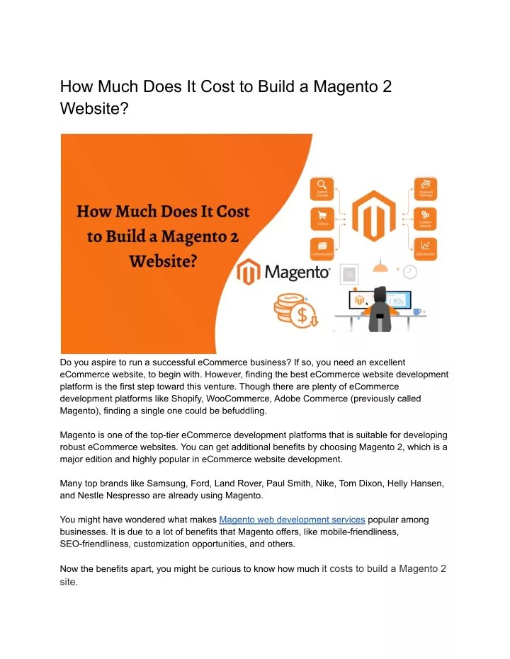 PPT How Much Does It Cost to Build a Magento 2 site PowerPoint