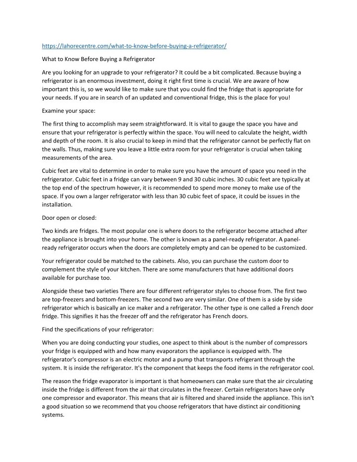 PPT What to Know Before Buying a Refrigerator PowerPoint Presentation