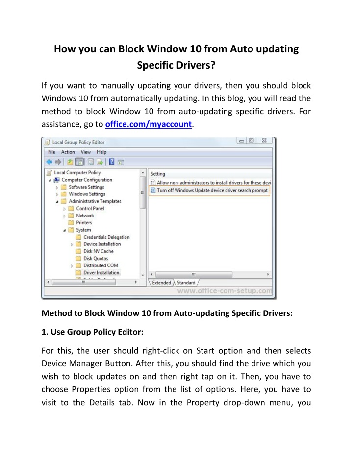 PPT How you can Block Window 10 from Auto updating Specific Drivers
