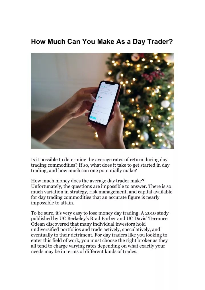 PPT How Much Can You Make As a Day Trader PowerPoint Presentation