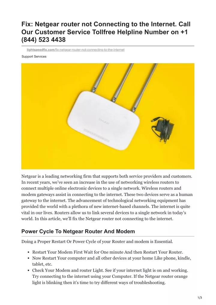PPT Fix Netgear router not Connecting to the PowerPoint