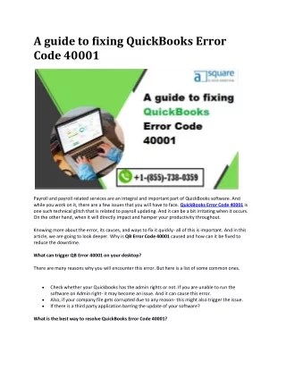 PPT - A guide to fixing QuickBooks Error Code 40001 PowerPoint