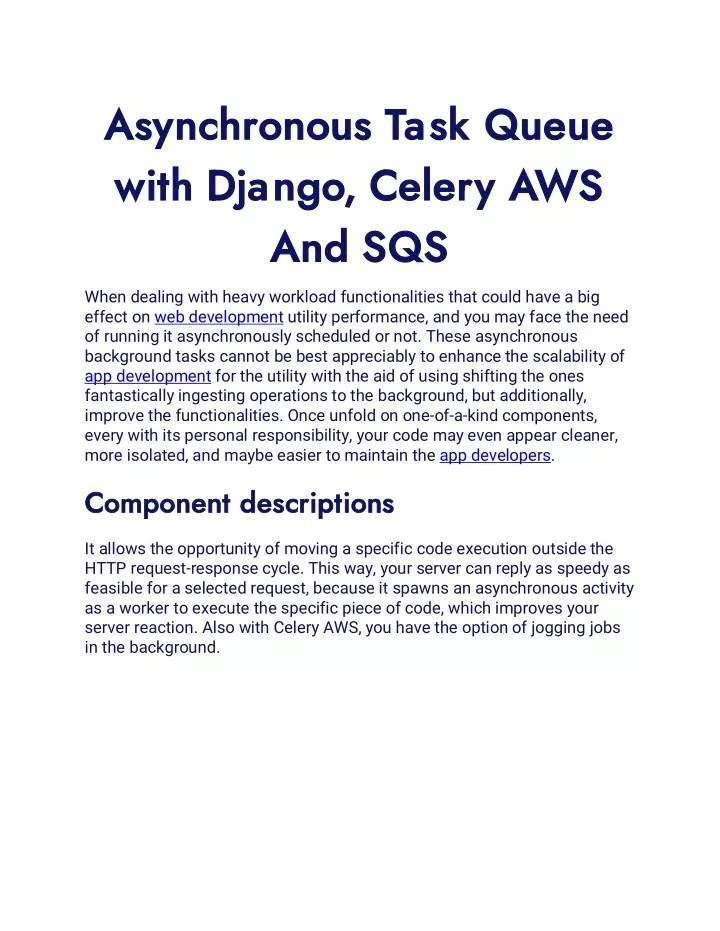 PPT Asynchronous Task Queue with Django, Celery AWS And SQS