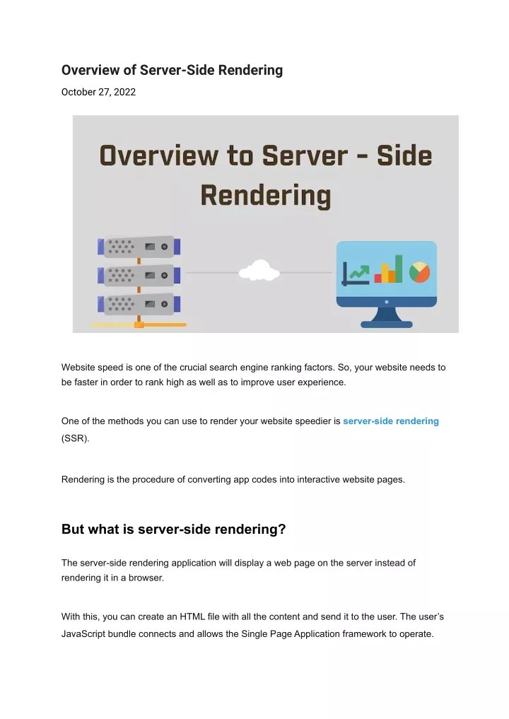 PPT Overview of ServerSide Rendering PowerPoint Presentation, free