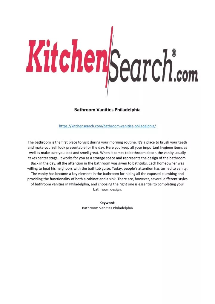 PPT Bathroom Vanities Philadelphia PowerPoint Presentation, free