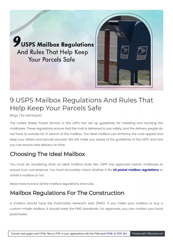Mailbox Letter Requirements at Yvonne Reynolds blog