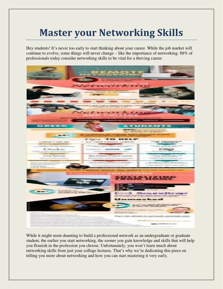 PPT Master your Networking Skills PowerPoint Presentation, free