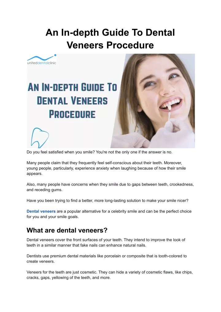 PPT An Indepth Guide To Dental Veneers Procedure PowerPoint