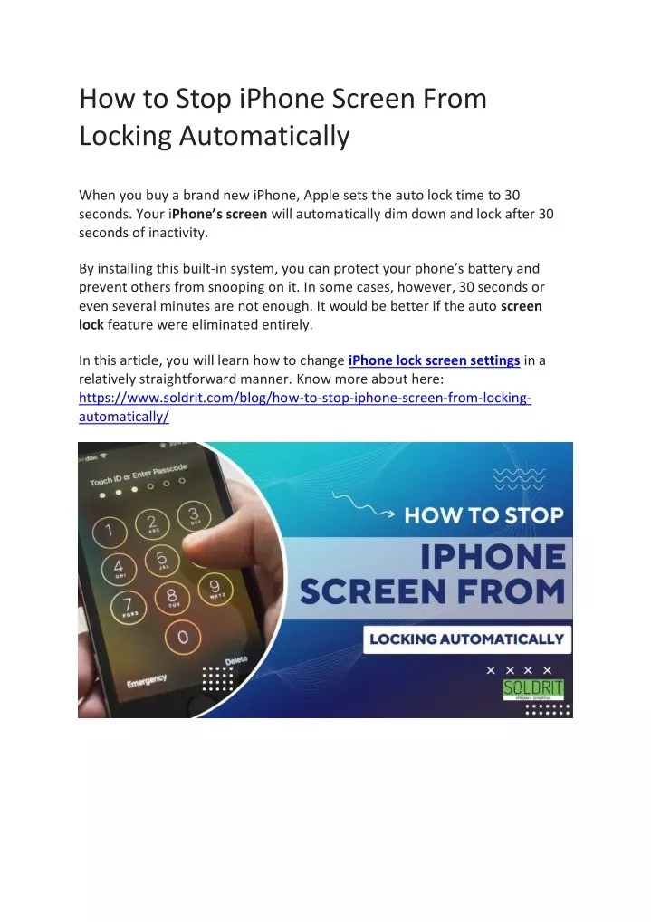 PPT How to Stop iPhone Screen From Locking Automatically PowerPoint