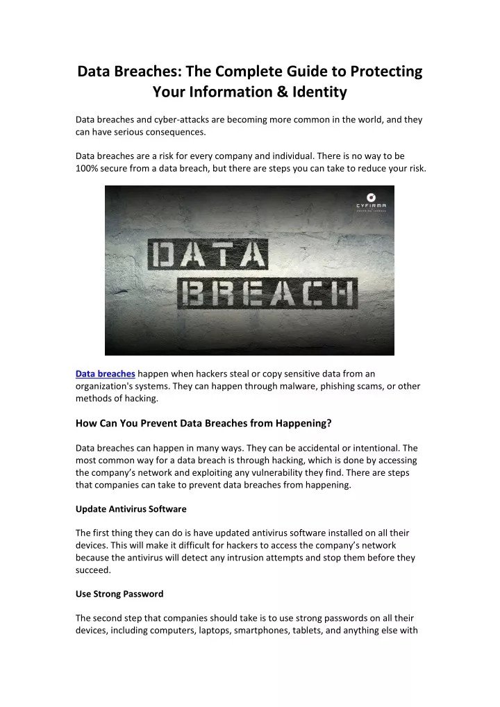 PPT Data Breaches The Complete Guide to Protecting Your Information